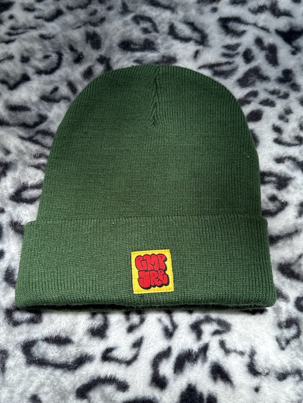 Empyre Olive Green Cuff Beanie with Yellow Patch